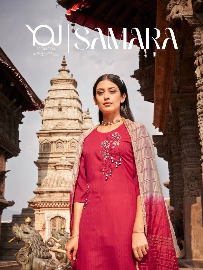 Wanna Samara Fancy Hand Work Kurti Bottom With Dupatta Collection