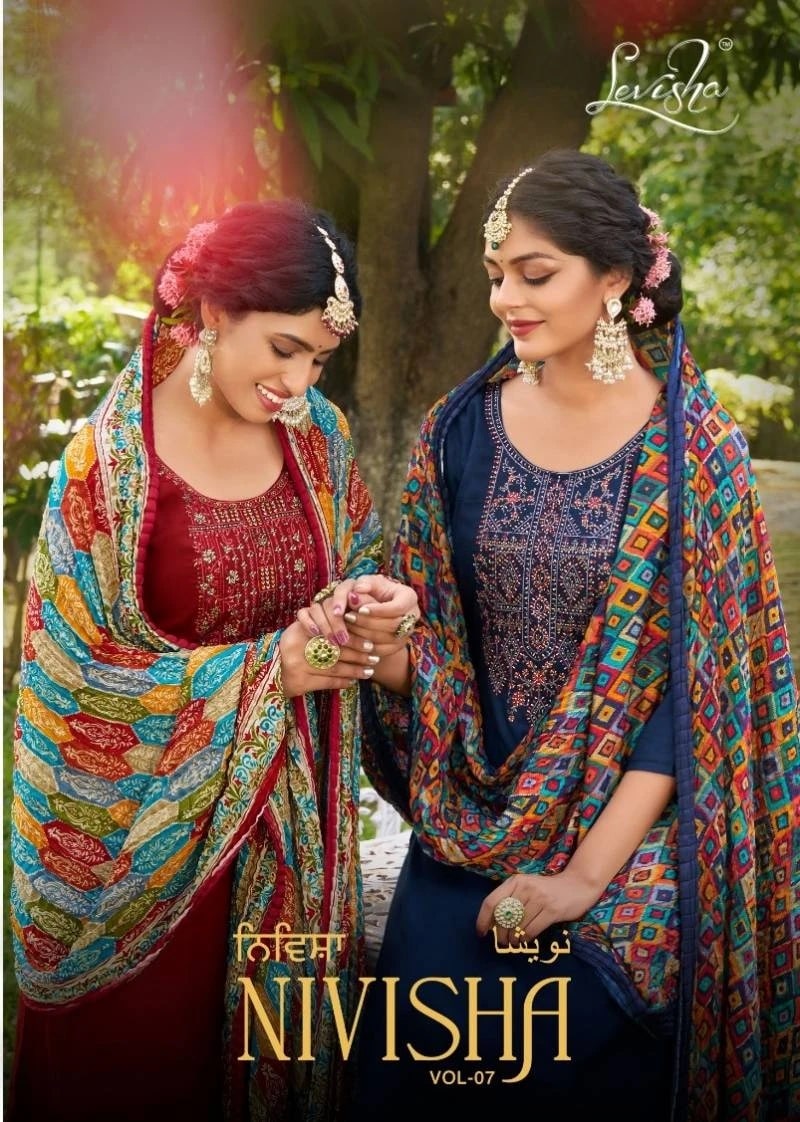 Levisha Nivisha Vol 7 Rayon Slub Dress Material Online Best Price