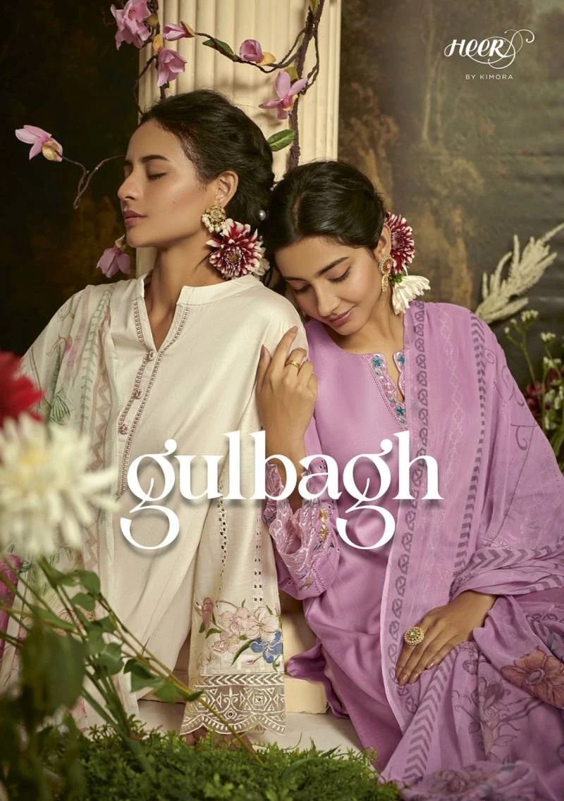 Kimora Heer Gulbagh Pure Cotton Dress Material With Cotton Dupatta