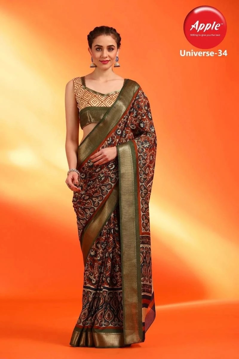 Apple Universe 34 Dola Silk Designer Saree Wholesale