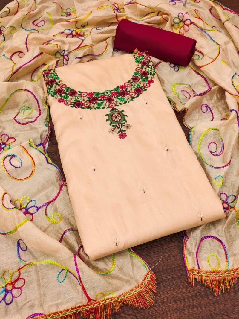 Rnx 5024 Coco Silk Embroidered Dress Material Collection