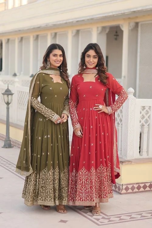 Vamika Vol 28 Designer Gown With Dupatta Collection