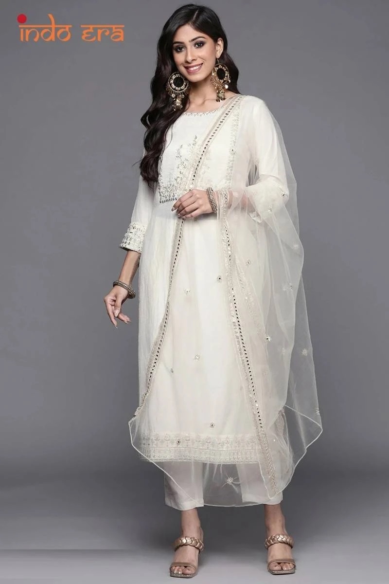 Indo Era 2401 Thread Work Regular Wear Kurta Bottom With Dupatta