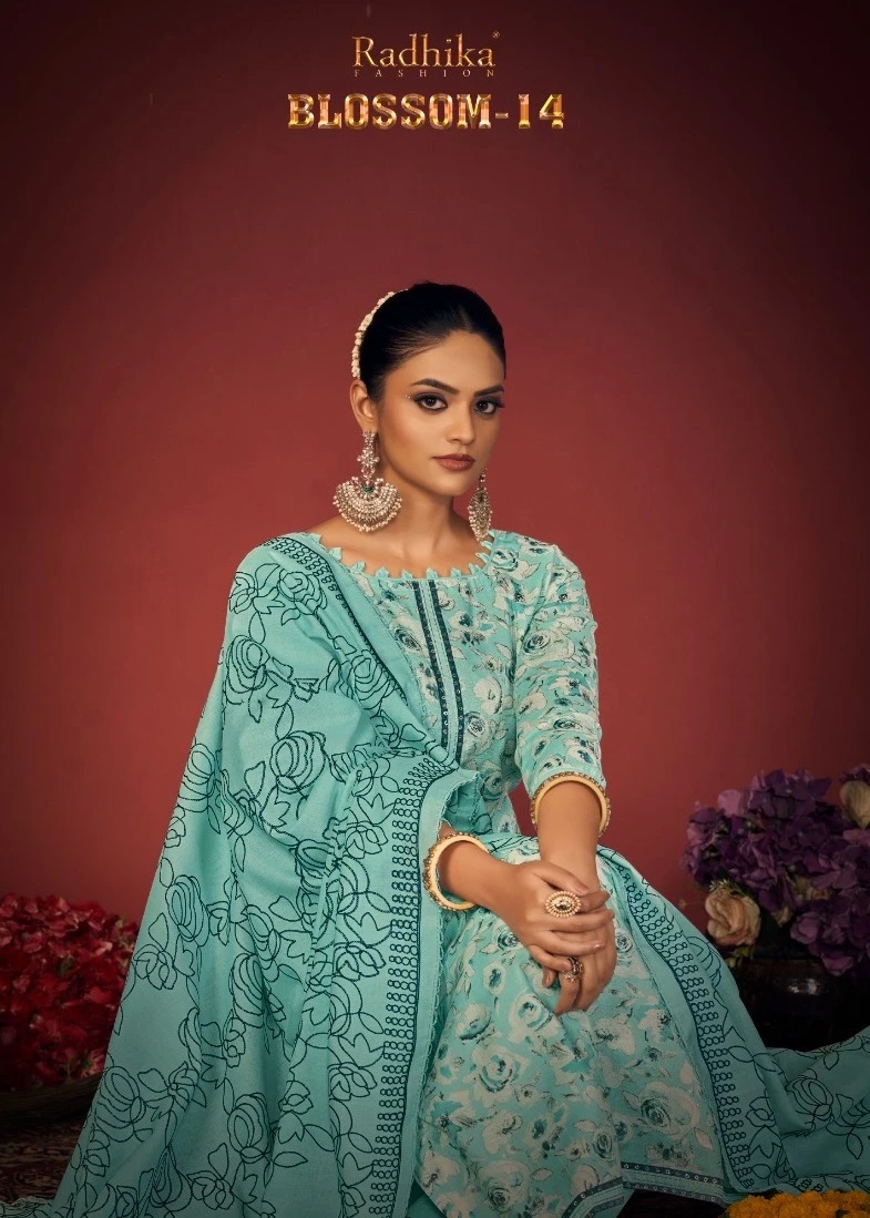 Radhika Azara Blossom Vol 14 Printed Cotton Dress Material Collection