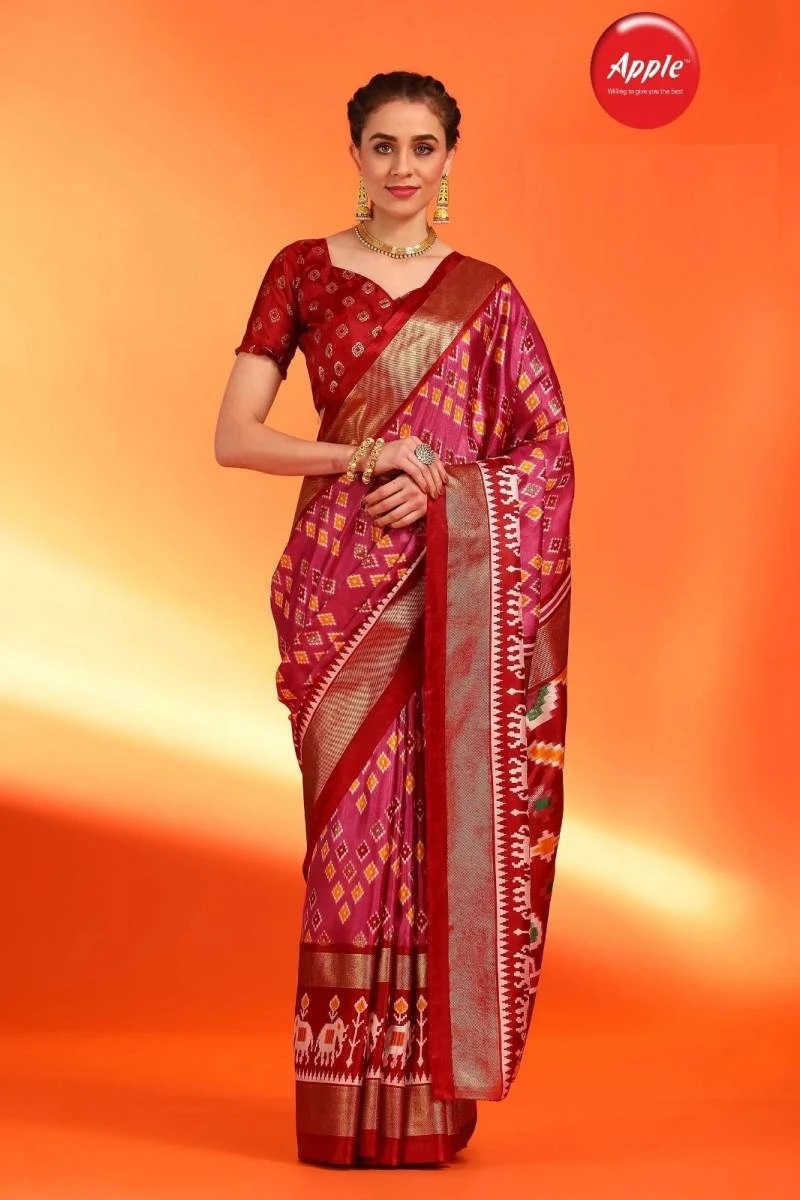 Apple Rajwadi Silk 20 Printed Silk Saree Online
