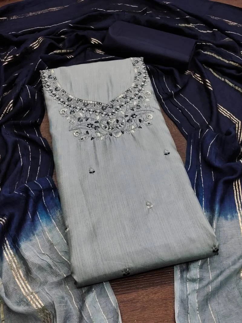 Rnx 5023 Embroidery Dress Material Wholesaler