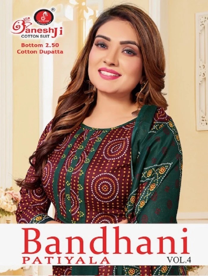 Ganeshji Bandhani Vol 4 Heavy Cotton Patiyala Dress Material