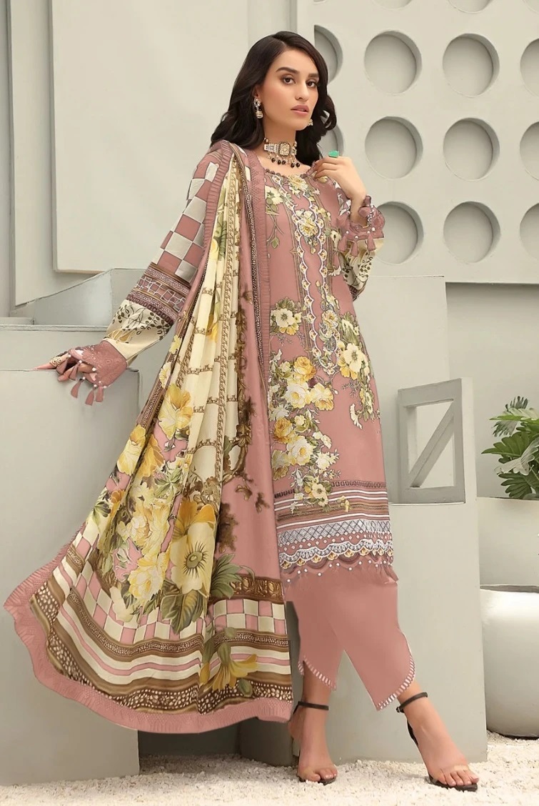 Taj 420 And 421 Pakistani Salwar Kameez With Cotton Dupatta