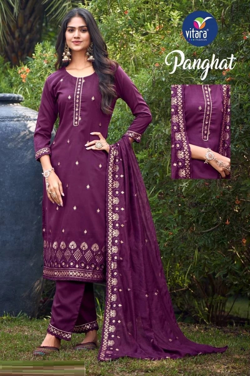 Vitara Panghat Chinon Sequence Readymade Dress Collection