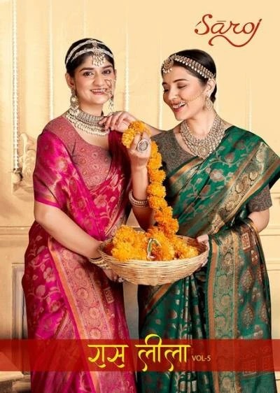 Saroj Ras Leela Vol 5 Organza Silk Saree Online