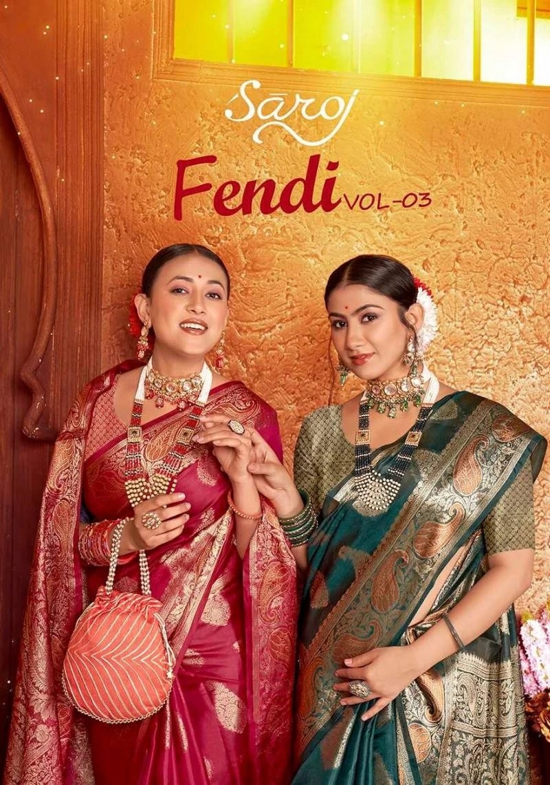 Saroj Fendi Vol 3 Organza Silk Saree Wholesale In India