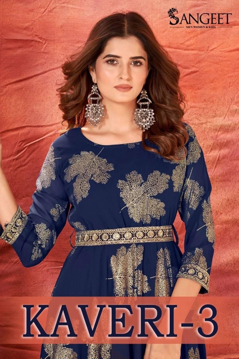 Kaveri 3 Designer Sequence Work Long Kurti Collection