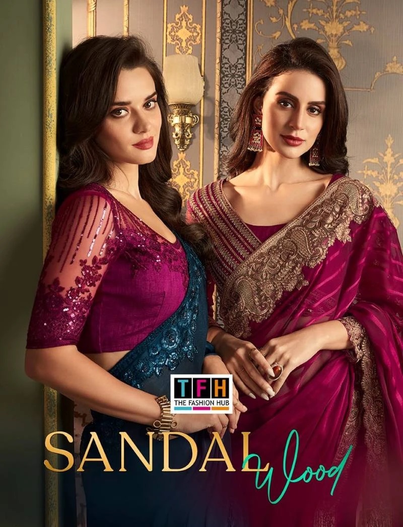 Tfh Sandalwood 12th Edition Designer Saree Wholesaler