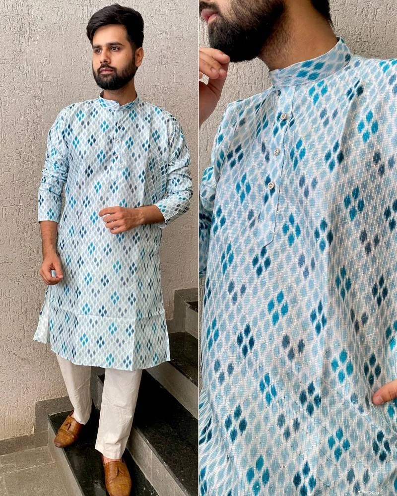 Manyavar 103 Printed Party Wear Kurta Mens Collection