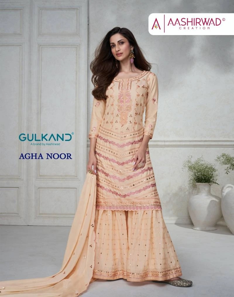 Aashirwad Gulkand Agha Noor Silk Designer Salwar Kameez