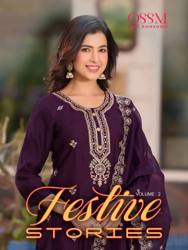 Ossm Festive Stories Vol 2 Roman Silk Festive Ready Made Kurti