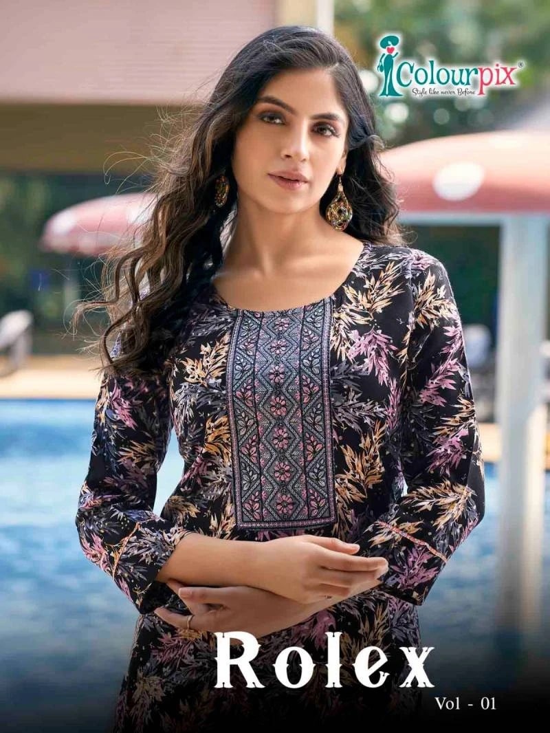Colourpix Rolex Vol 1 Rayon Casual Wear Designer Kurti Collection