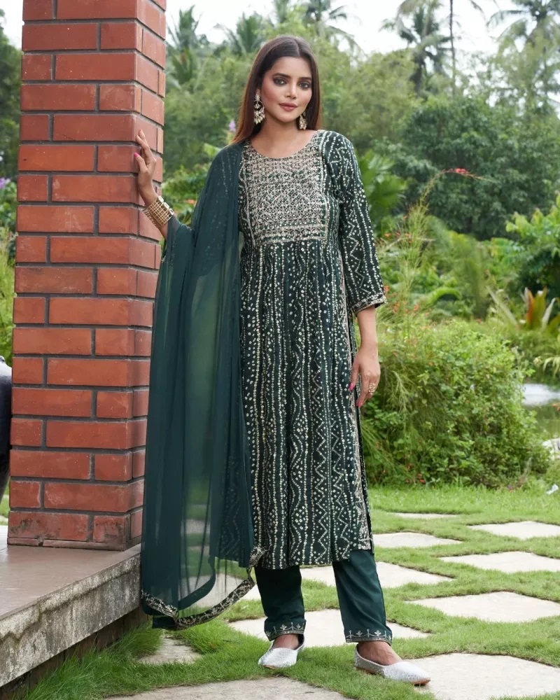 Indo Era 2437 Designer Bandhani Ready Made Kurti Pant With Dupatta