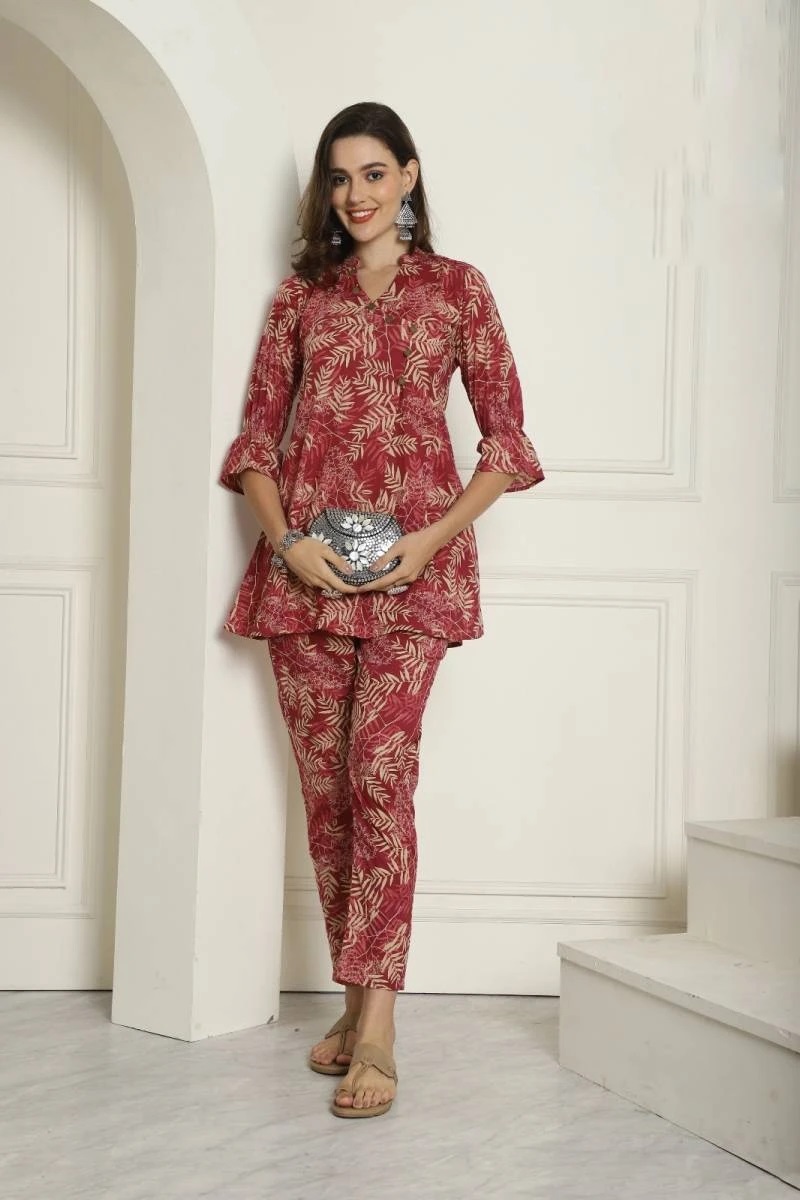 Trendy Alexa Cotton Fancy Stylish Printed Co Ord Sets Sale