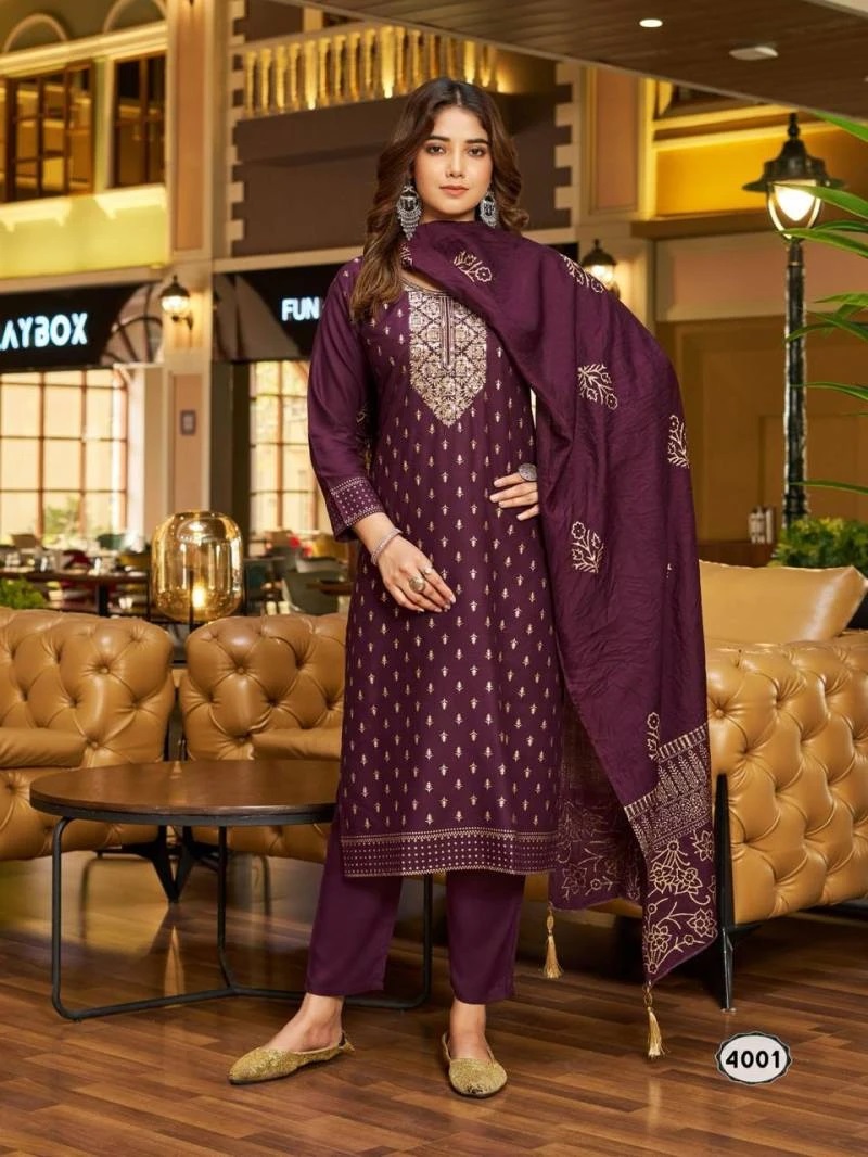 Blue Hills Royal Touch Vol 4 Nx Foil printed Kurti Bottom With Dupatta