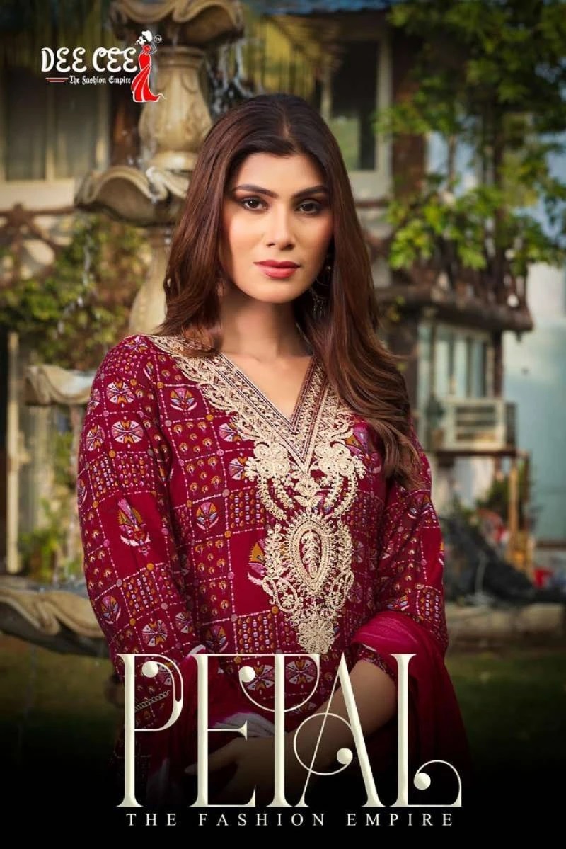Deecee Petal Printed Chanderi Designer A Line Kurti Pant With Dupatta