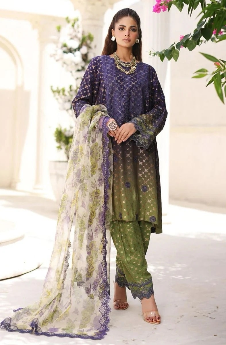 Hazzel Queens Court Vol 10 Pakistani Suits With Chiffon Dupatta