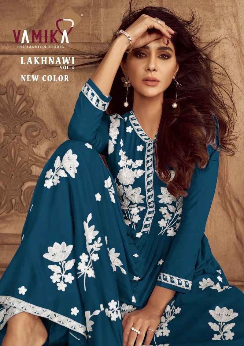 Vamika Lakhnavi Vol 4 Designer Kurti With Bottom Dupatta