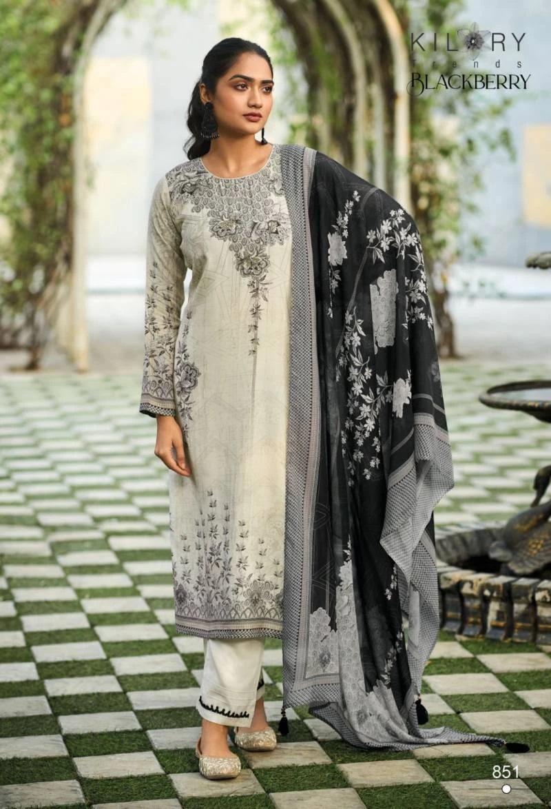 Kilory Blackberry Muslin Designer Salwar Kameez Wholesalers