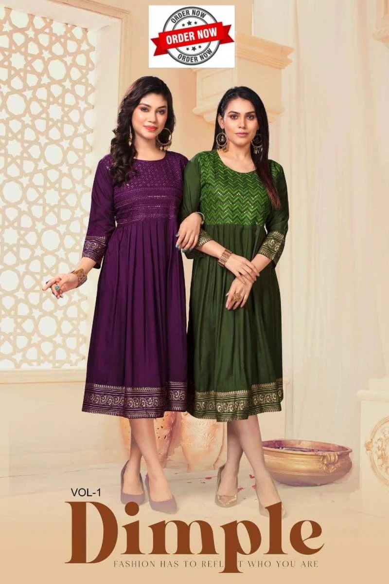 Jlf Dimple Vol 1 Embroidered Anarkali Kurti Collection