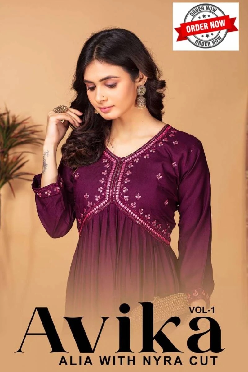 Ft Avika Vol 1 Festive Wear Alia Cut Flaired Kurti Collection