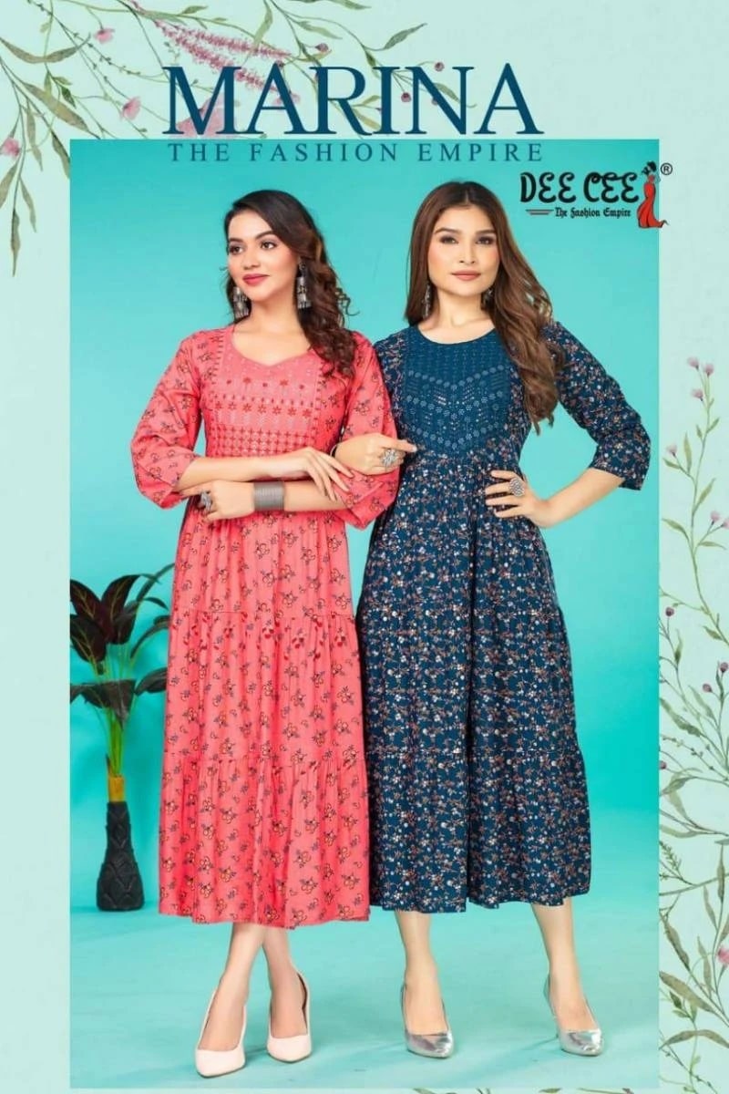 Deecee Marina Rayon Embroidered Kurti Collection