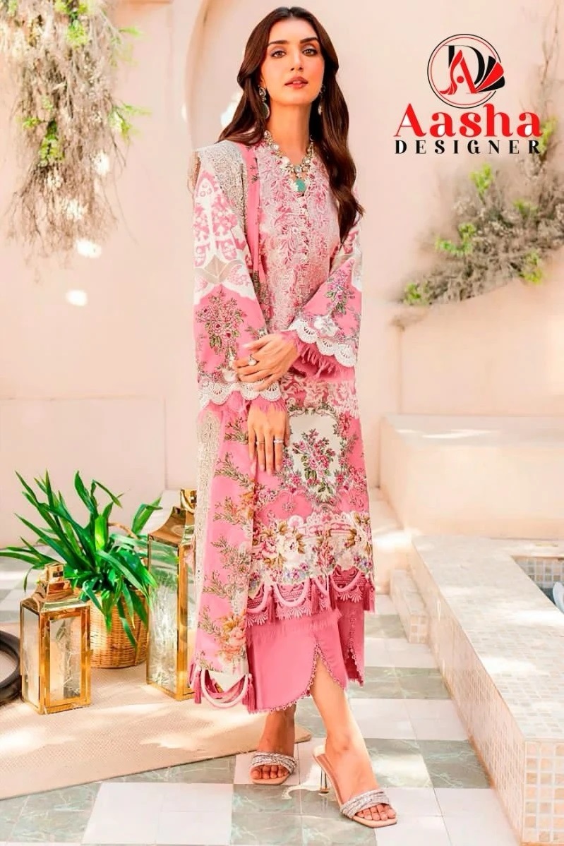 Aasha Needle Wonder Vol 3 Pakistani Suits Chiffon Dupatta Collection