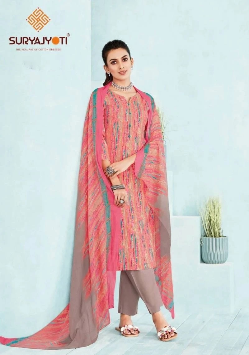 Suryajyoti Poshak Vol 3 Cotton Kurti Pant With Dupatta Collection