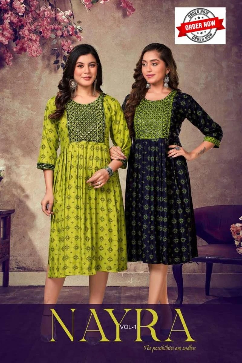 Ft Nayra Vol 1 Block Printed Long Kurti Collection