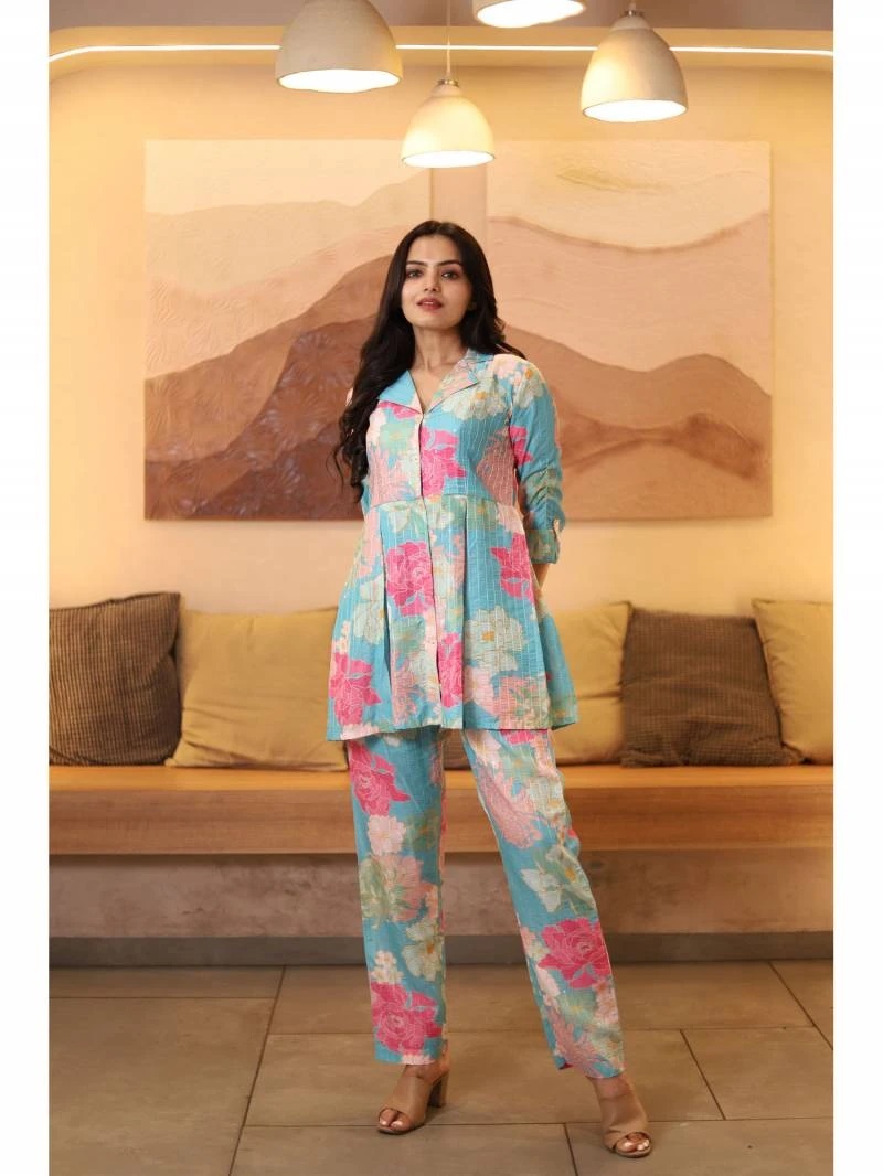 Dt Blaknath Floral Fancy Silk Co Ord set Collection