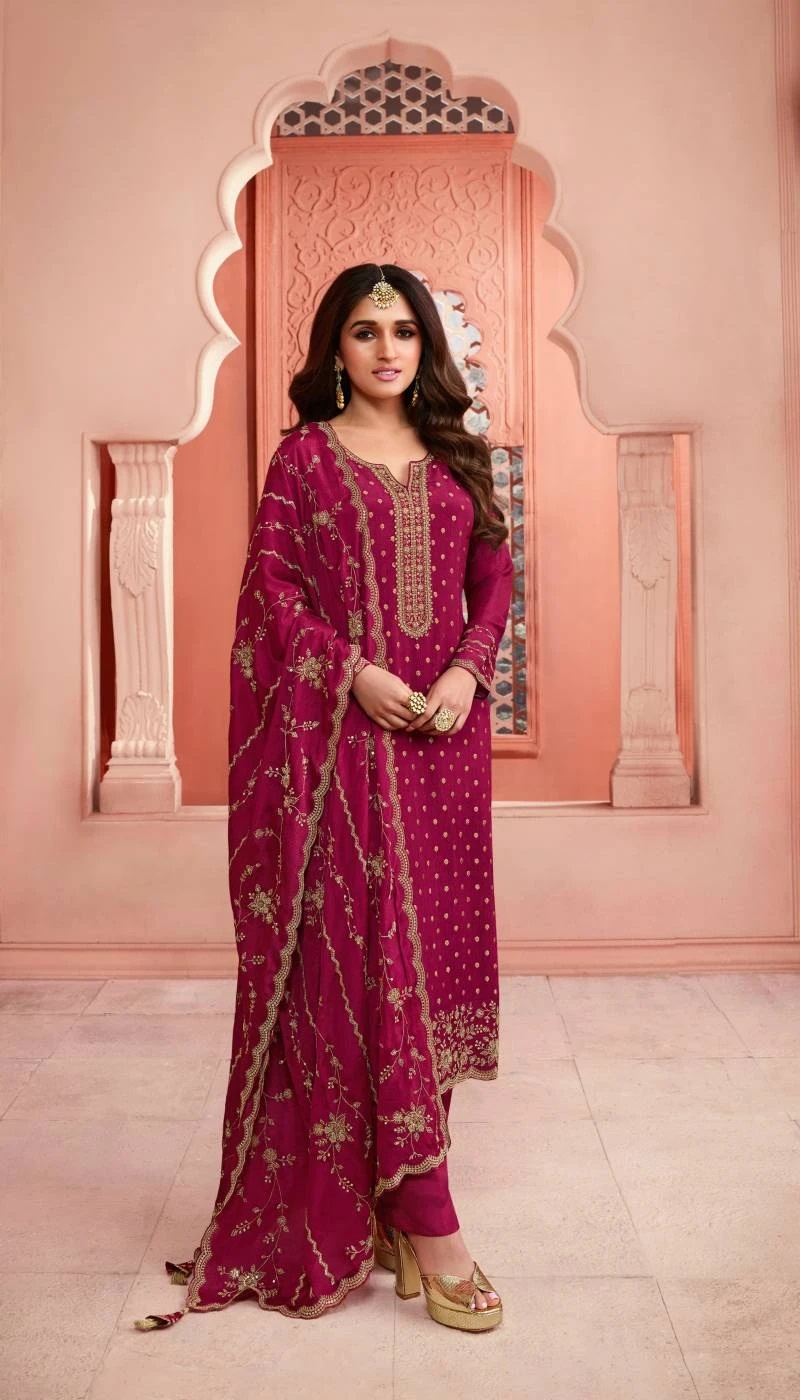 Vinay Kuleesh Swarnaa Jacquard Embroidery Salwar Suits