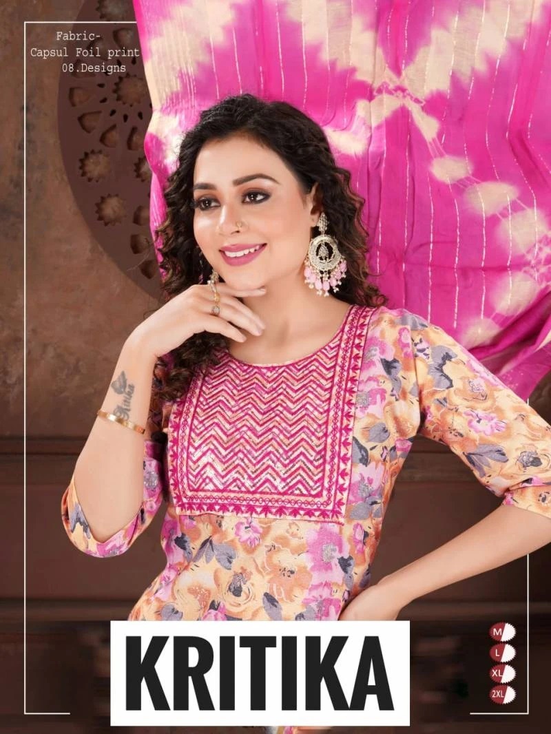 Rangjyot Kritika Sequence Work Kurti Pant With Dupatta Collection