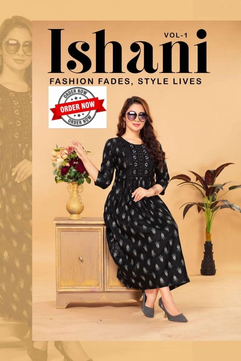 Trendy Ishani Vol 1 Printed Flaired Long Kurtis Collection