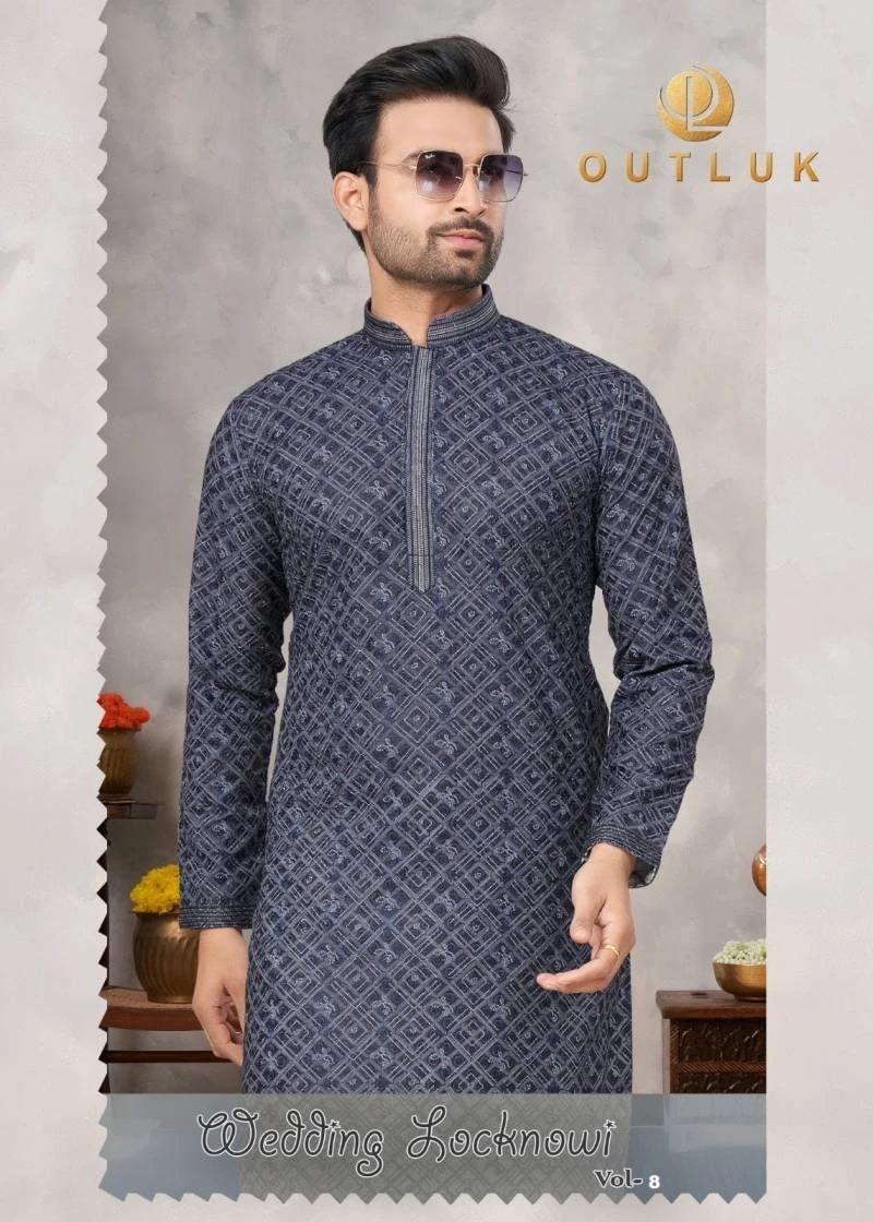 Outluk Wedding Lucknowi Vol 8 Wedding Lucknowi Kurta Pajama Mens