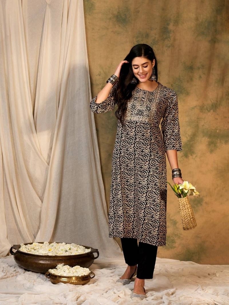 Indo Era 2390 Fancy Leheriya Printed Sequence Kurta For Womens