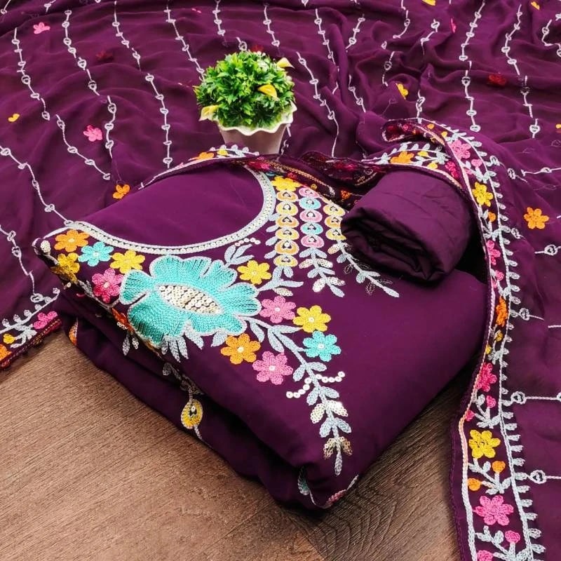 Gng 50078 Embroidered Work Dress Material Collection