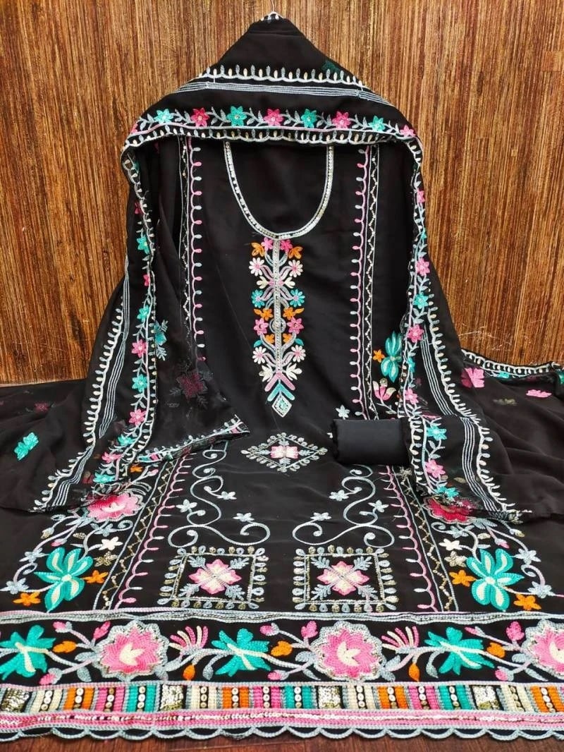 Gng 50079 Georgette Embroidered Dress Material Collection