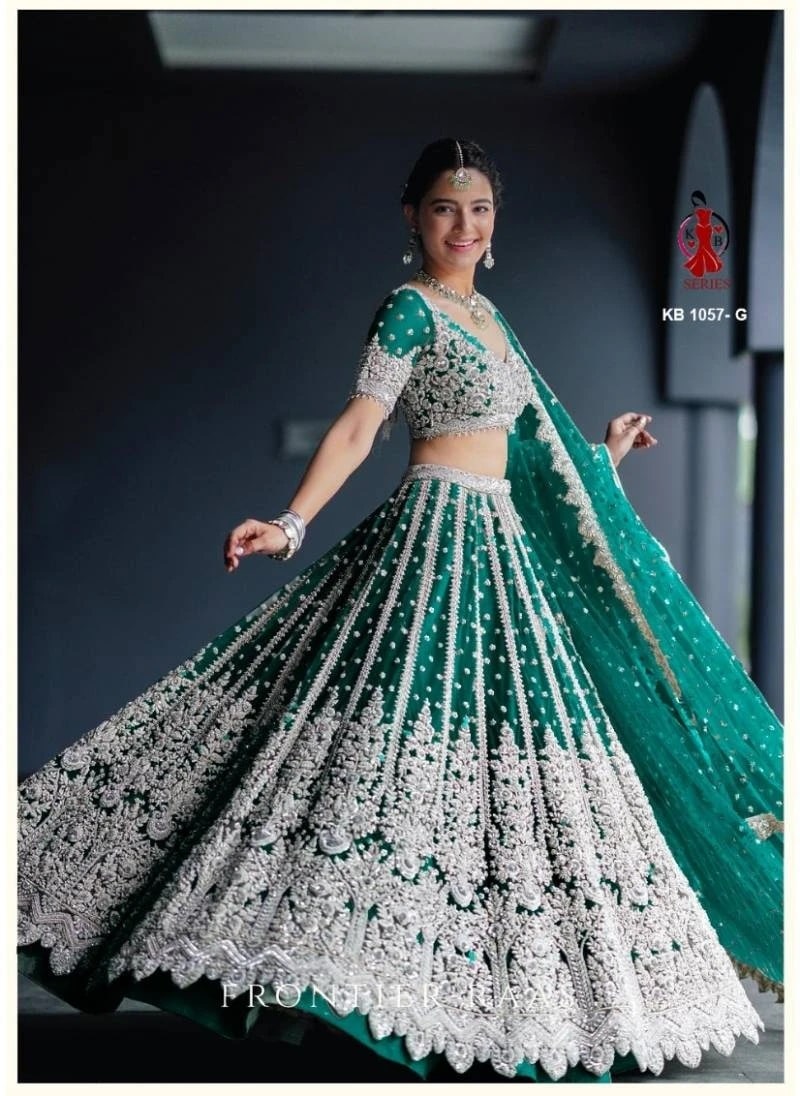 Kb 1057 Embroidery Work Wedding Bridal Lehenga Choli Collection