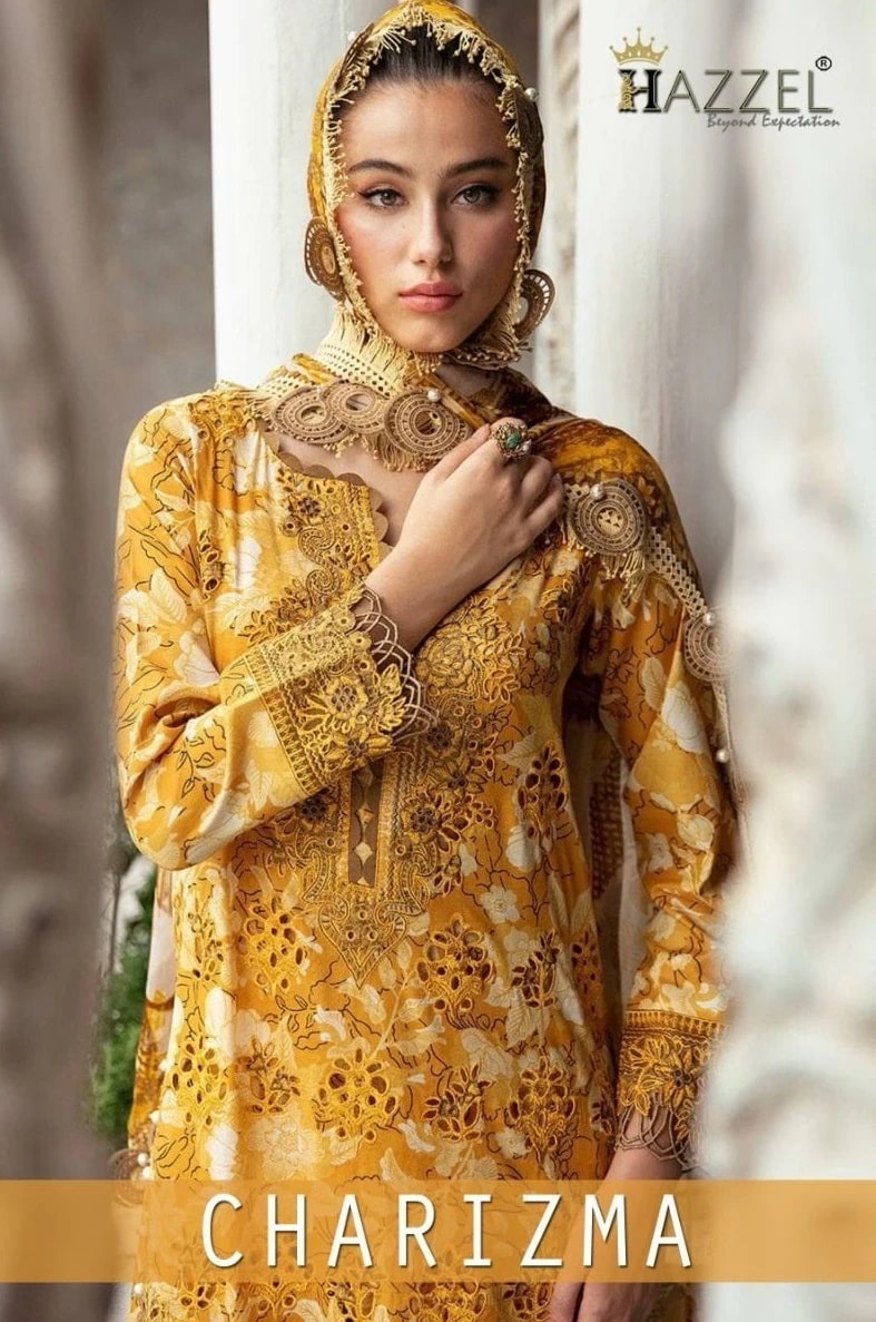 Hazzel Charizma Pakistani Salwar Suits Cotton Dupatta