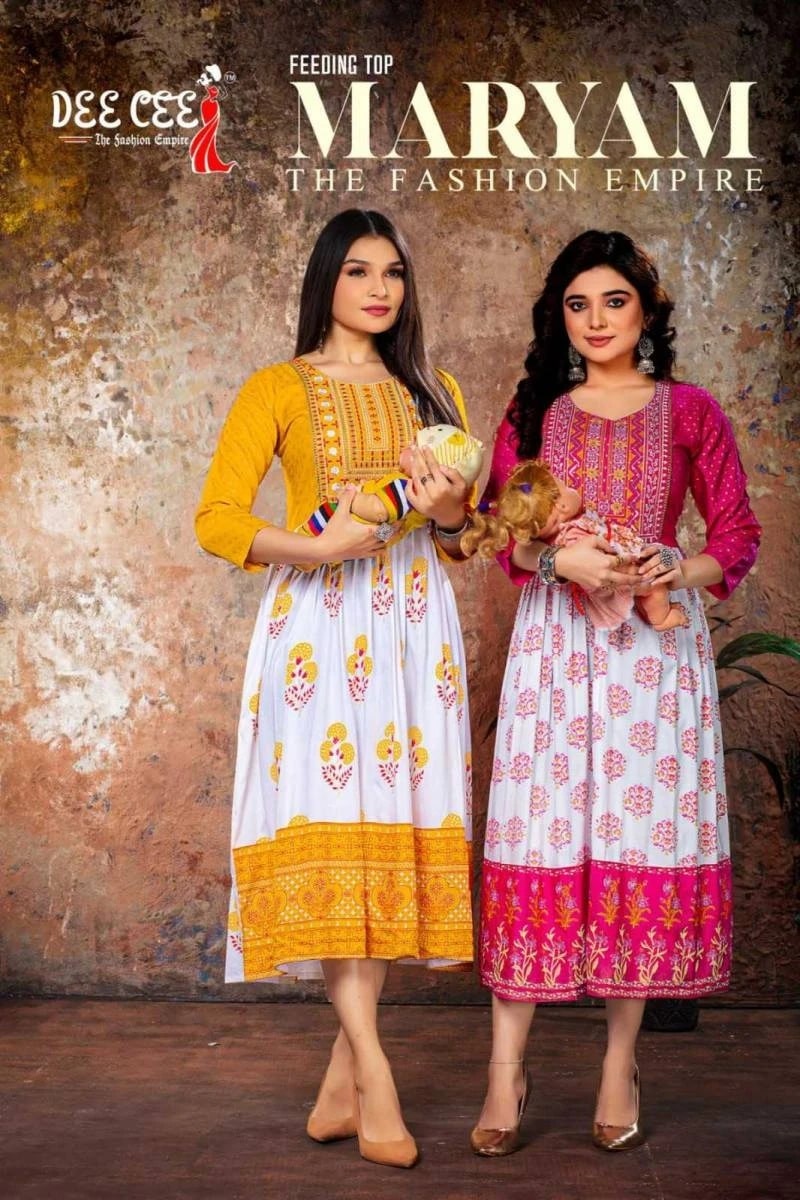 Deecee Maryam Rayon Trendy Printed Long Kurtis Wholesale