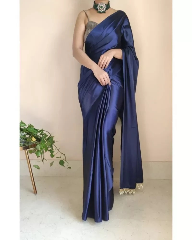 Rupi 01 Party Wear Fancy Silk Plain Saree Wholesale