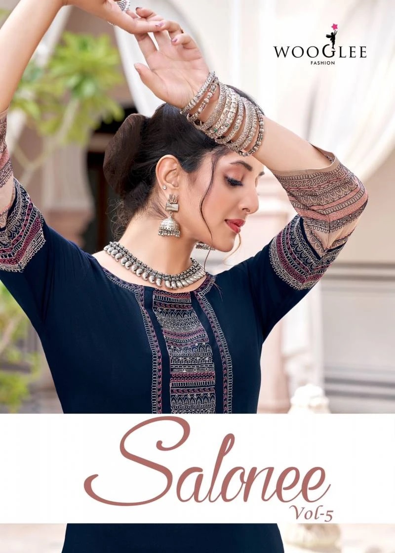 Wooglee Salonee Vol 5 Designer Regular Wear Kurti Collection
