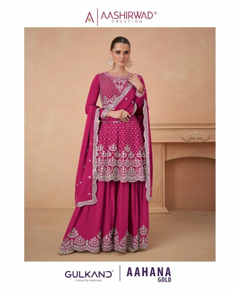 Aashirwad Gulkand Aahana Gold Designer Suits Collection