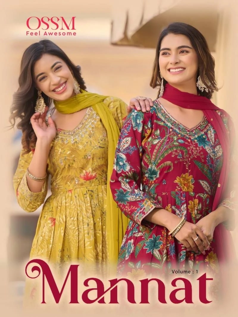 Ossm Mannat Vol 1 Festive Kurti Pant With Dupatta Collection