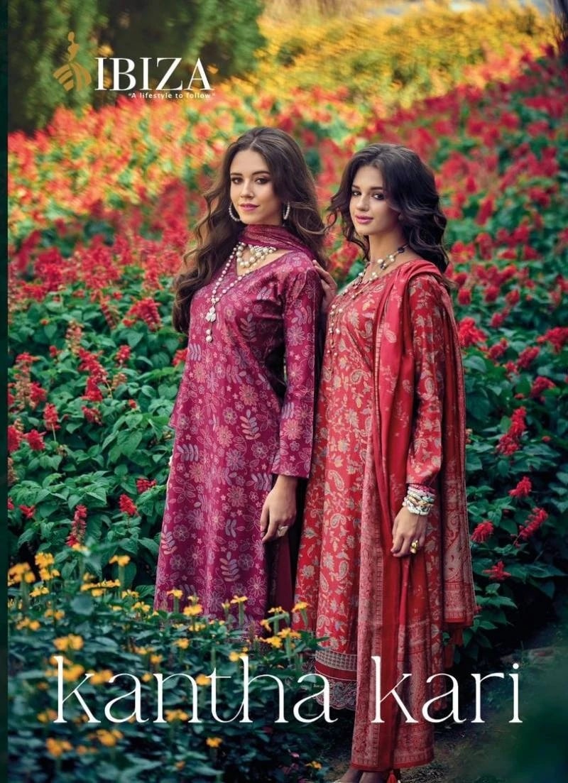 Ibiza Kantha Kari Viscose Designer Salwar Kameez Wholesale